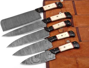 chef knife set with roll