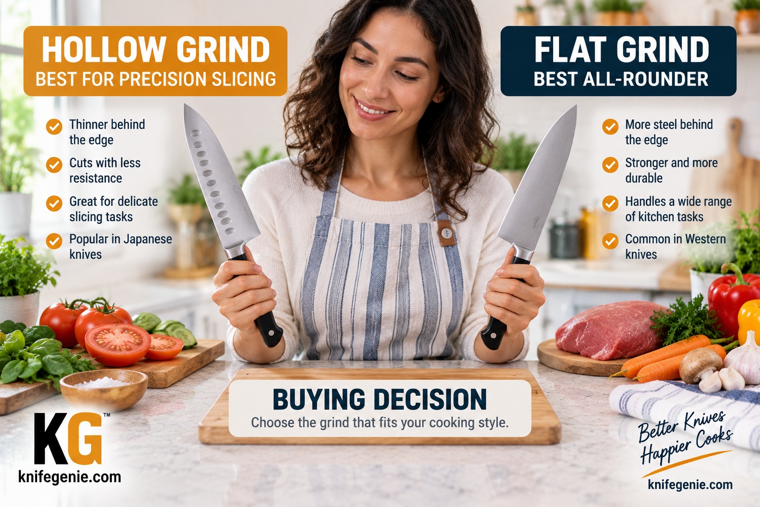 Hollow Grind vs Flat Grind Buying Decision Choosing between hollow grind and flat grind kitchen knives