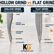Hollow grind kitchen knife blade cross-section explained