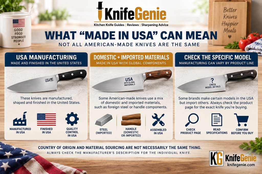 Made in USA kitchen knife manufacturing and materials explained