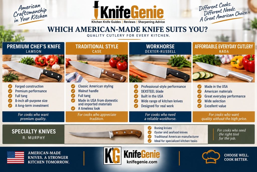 Choosing an American-made kitchen knife by budget and cooking needs