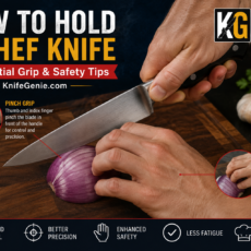 How to hold a chef knife using the proper pinch grip