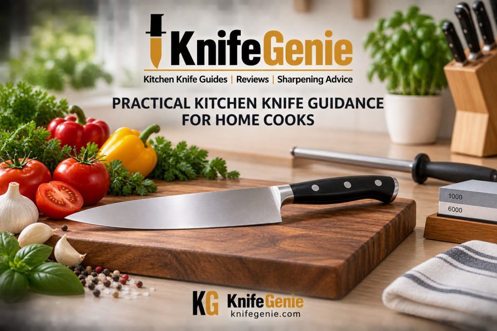 KnifeGenie kitchen knife guides, sharpening and care advice for home cooks