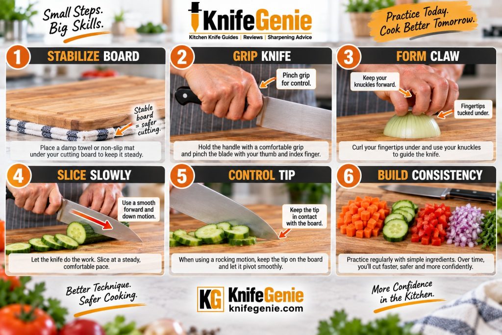 Step-by-step chef knife practice routine for beginners