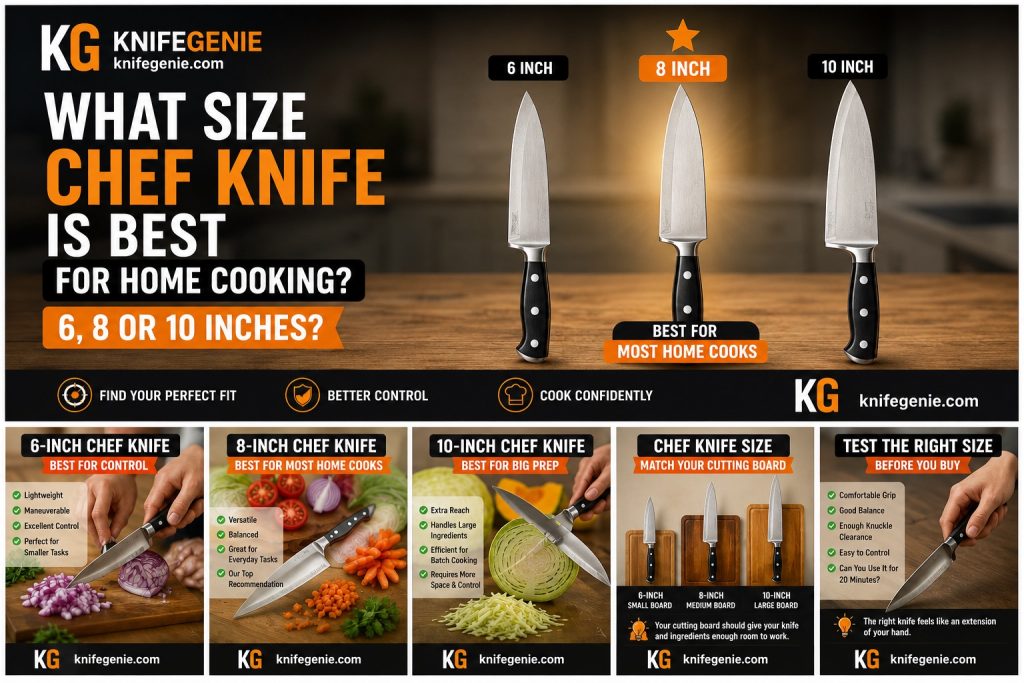Best Chef Knife Size Home for Cooking 6 inch vs 8 inch vs 10 inch chef knife sizes for home cooking