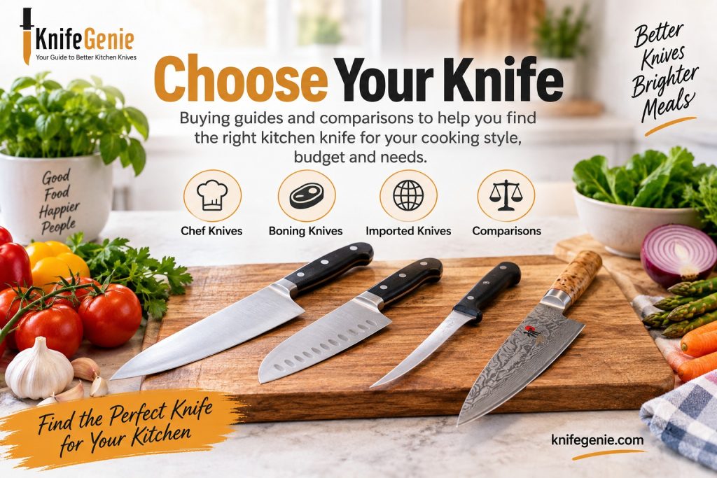 Choose your kitchen knife with chef, Santoku, boning and Japanese knives