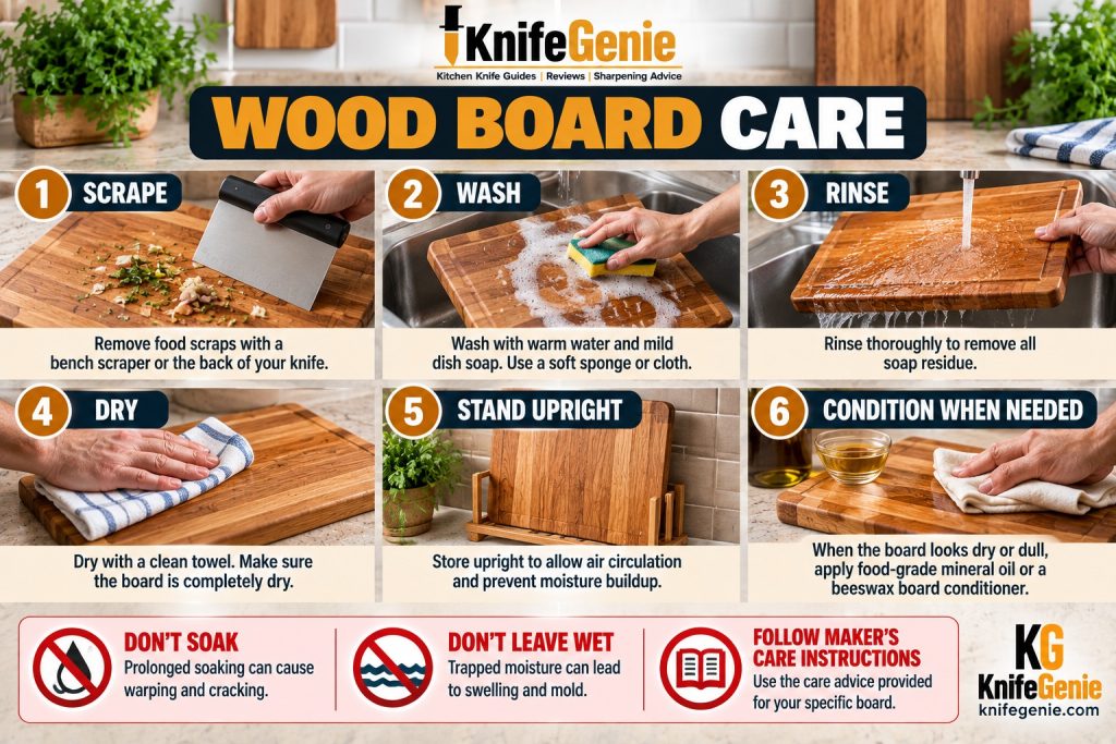How to clean and maintain a wooden cutting board
