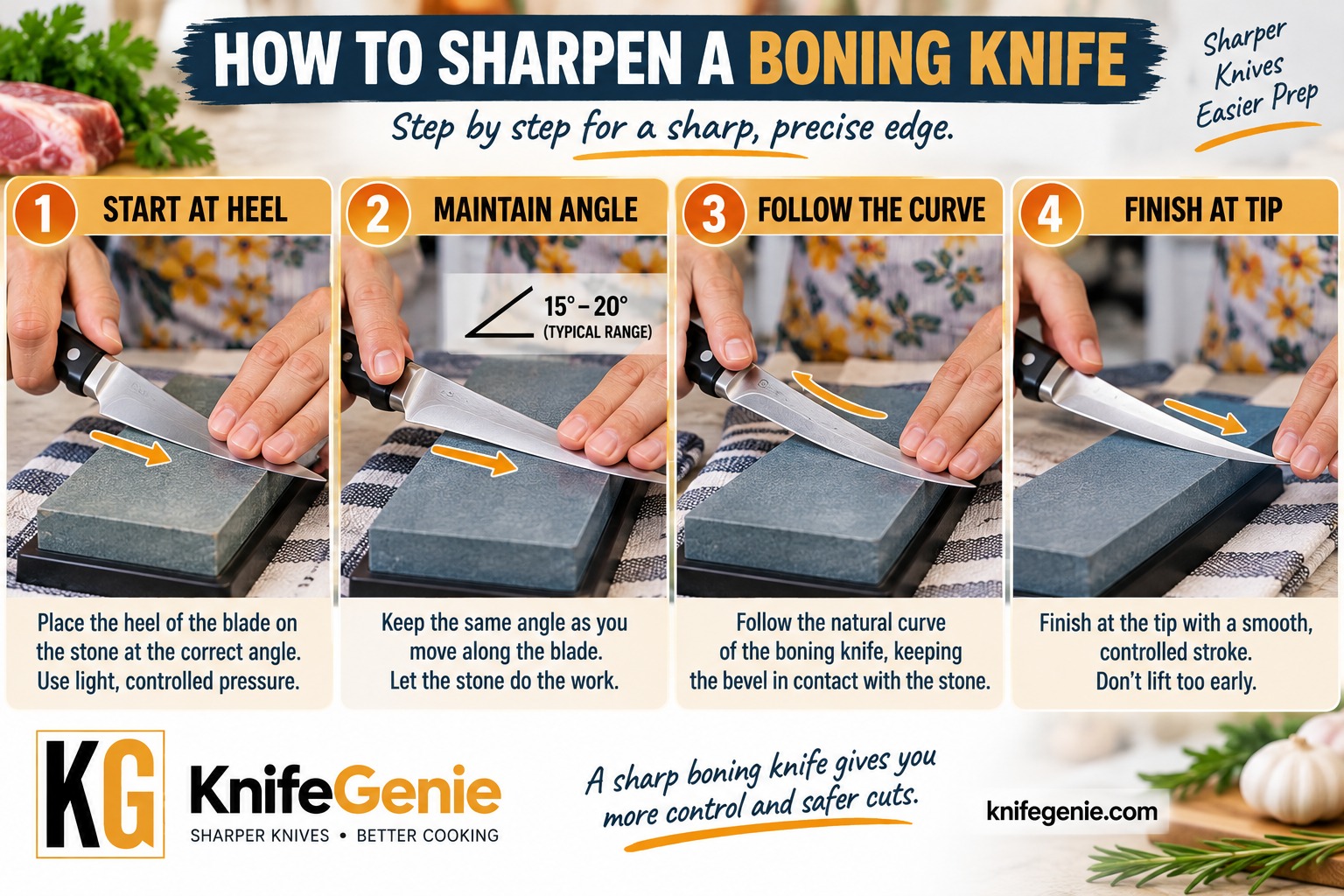 Boning Knife Sharpening Steps How to sharpen a boning knife step by step