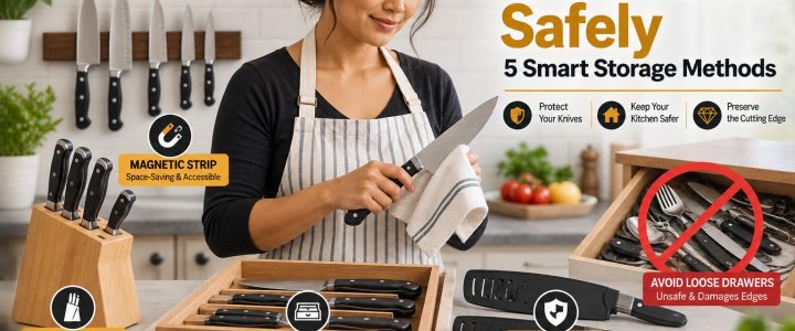 How to Store Kitchen Knives Safely: 5 Smart Storage Methods How to store kitchen knives safely using a knife block, magnetic strip, drawer organizer and blade guards