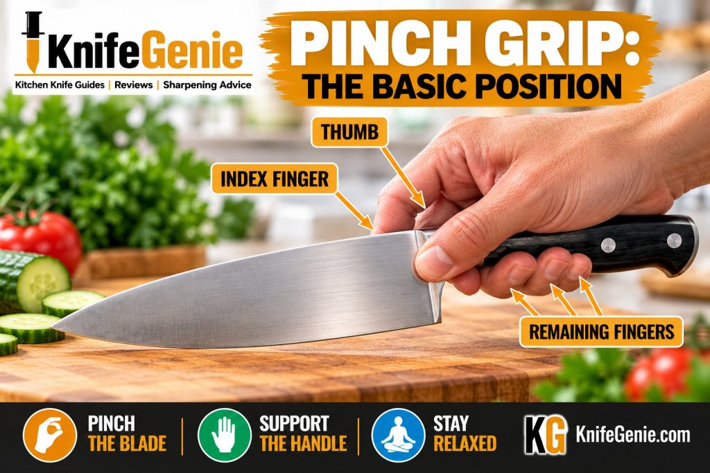 How to use a pinch grip with a chef knife