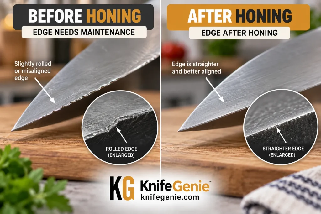 What honing does to a kitchen knife edge