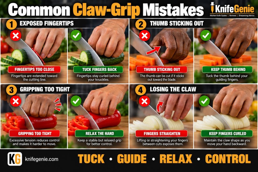Four common claw grip mistakes and their corrections