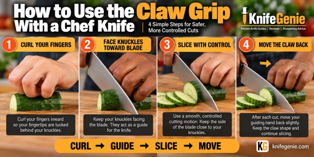 How to use the claw grip with a chef knife